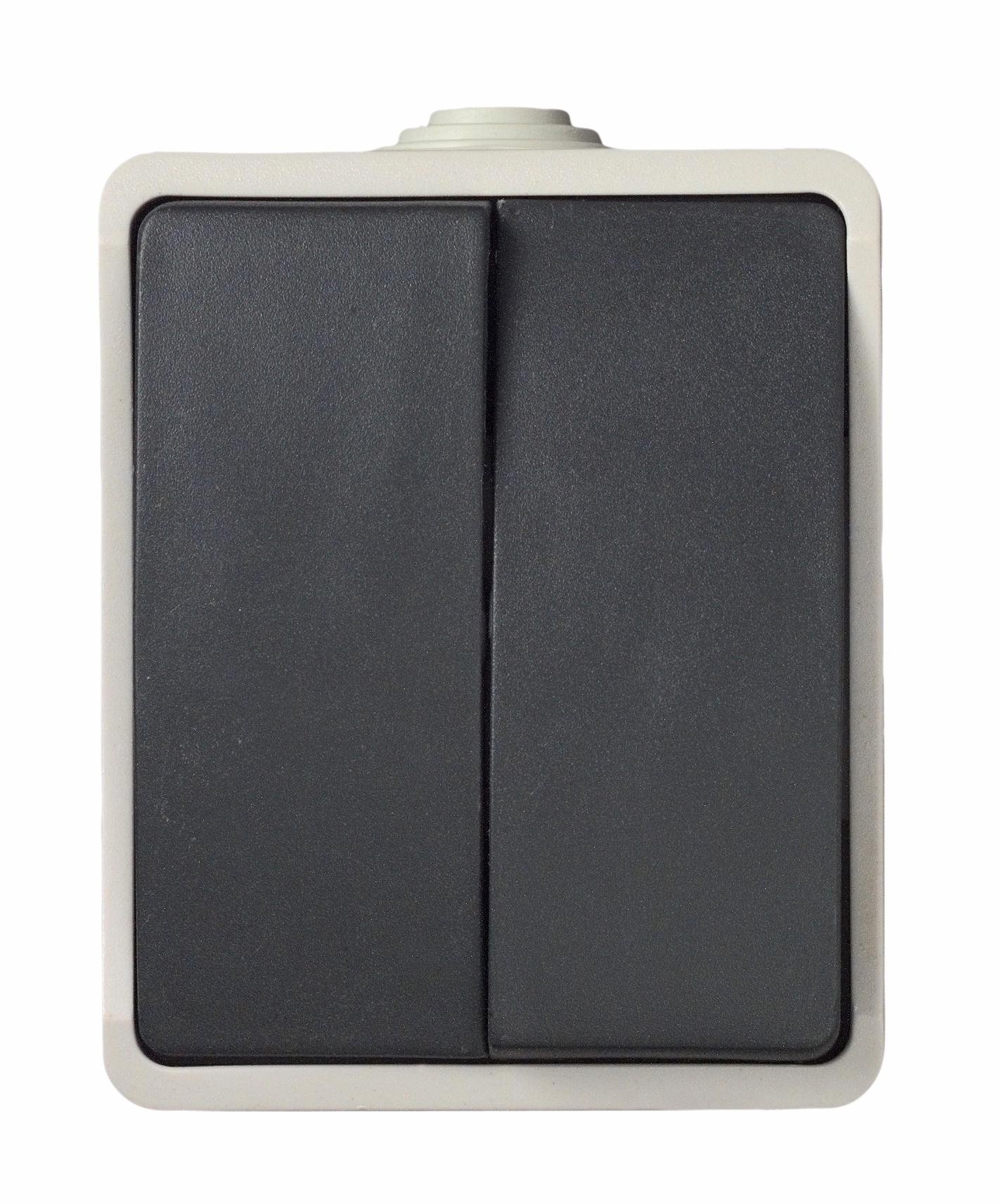 Unitec 46243L Surface-Mounted Light Switches Control, Grey/Dark Grey