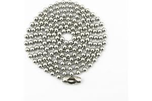 Glory Qin 3.2mm Stainless Steel Ball Chains & 25 Matching connectors (#6, 20 Feet)