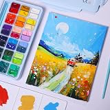 ARTFLY HIMI Gouache 36 Colors 12ml Twin Jelly Case 3 Brushes Palette view 6