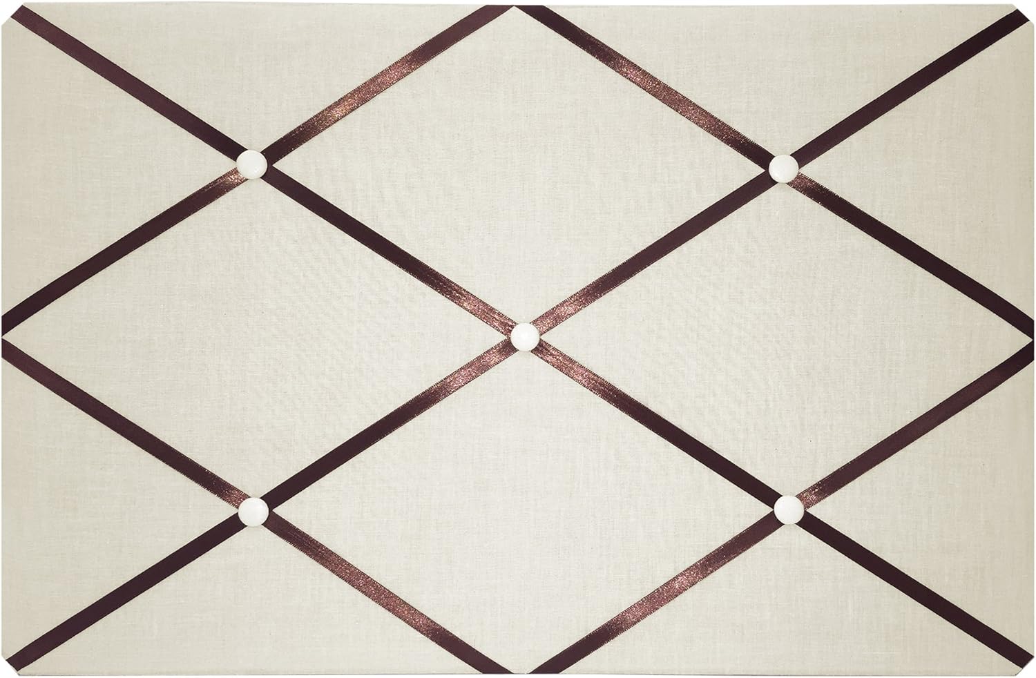 Breeze Point Fabric Memo & Photo Bulletin Board with Ribbons, 23.75" x 15.75", Off/White: Home & Kitchen