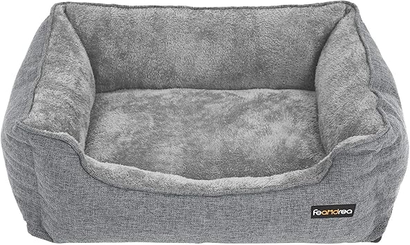 Feandrea Lit Pour Chien Panier Pour Chien Revetement En Tissu Style Ours En Peluche Dehoussable Et Lavable En Machine Gris Pgw11gg Amazon Fr Animalerie