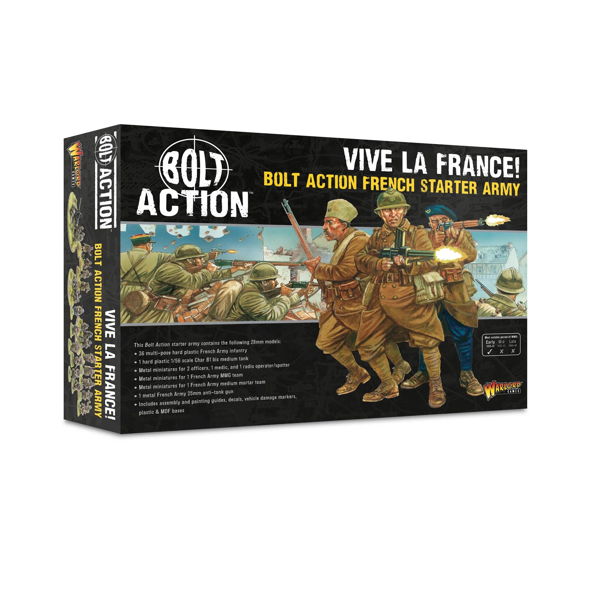 Warlord Games French Army Starter Army - 28mm Scale Plastic Miniatures for Bolt Action Highly Detailed World War 2 Miniatures for Table-top Wargaming