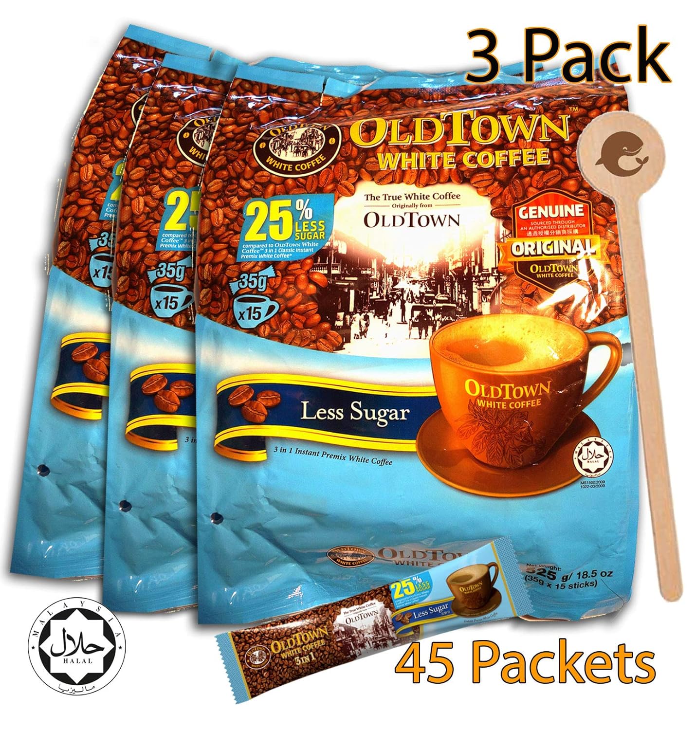 ( 3 Pack ) OLD TOWN (3 in 1) Coffee Asian Instant Coffee