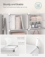 SONGMICS Interlocking Shoe Rack Cabinet 6-Slot Modular Storage Unit White view 4