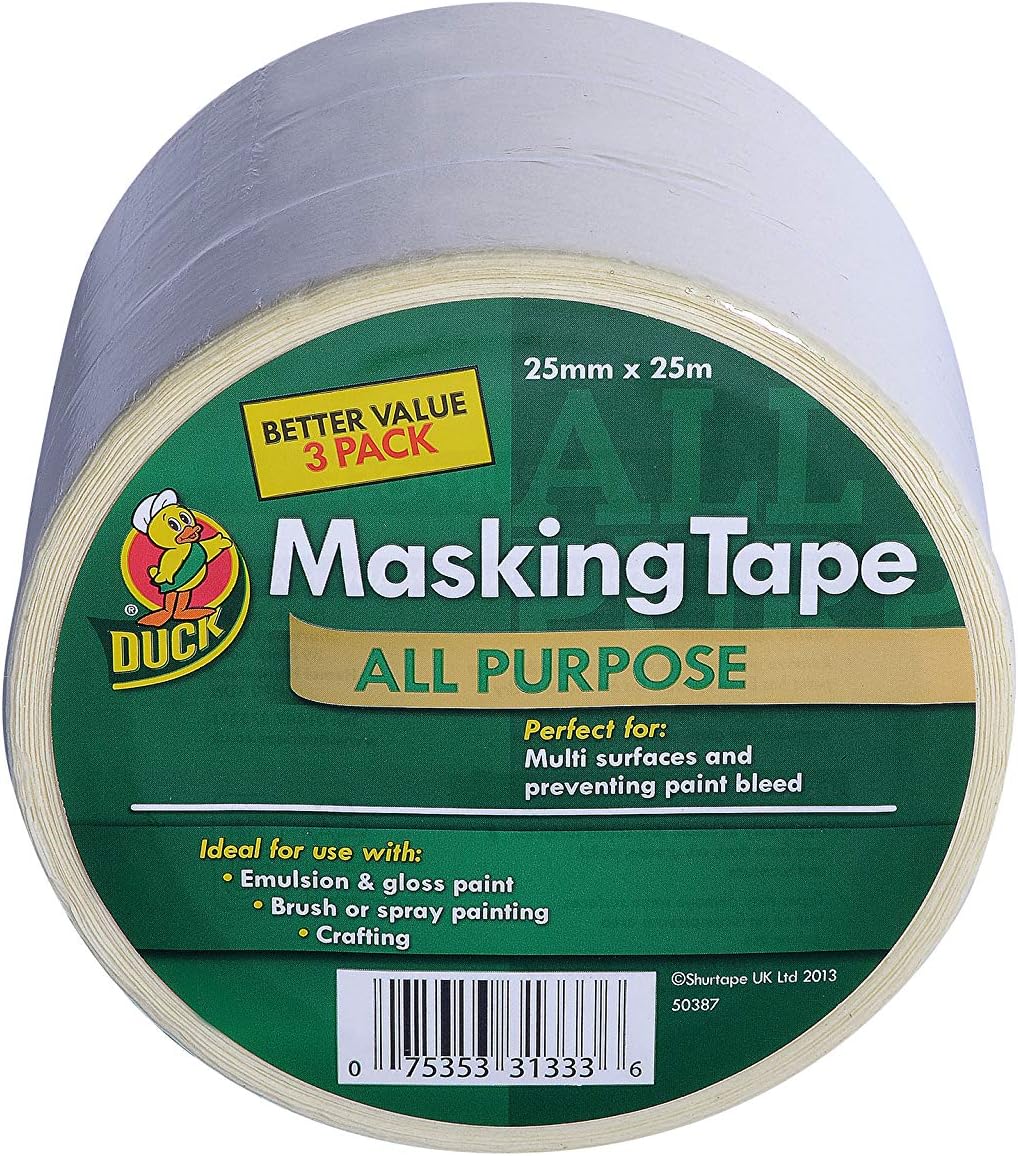 Duck Tape All Purpose Masking Tape Triple Pack, Indoor Decorating for