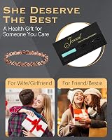 Jeracol Ladies Copper Bracelet Magnetic Adjustable 21.5cm Gift Box view 6