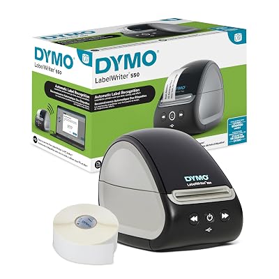 DYMO LabelWriter 550 Series Label Printer with Dymo-Branded Label Compatibility Automatic Recognition Low Waste Optimized Direct Thermal Printing and Plastic-Free Packaging