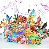 D24TIME Musical Anniversary Card with Light - Pop Up Floral Happy Anniversary Card for Wife, Wedding Anniversary Envelope Included