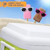 SUNMER 50L Plastic Cooler Box with Wheels Lime 2 Ice Packs 48-Hour Cooling view 5
