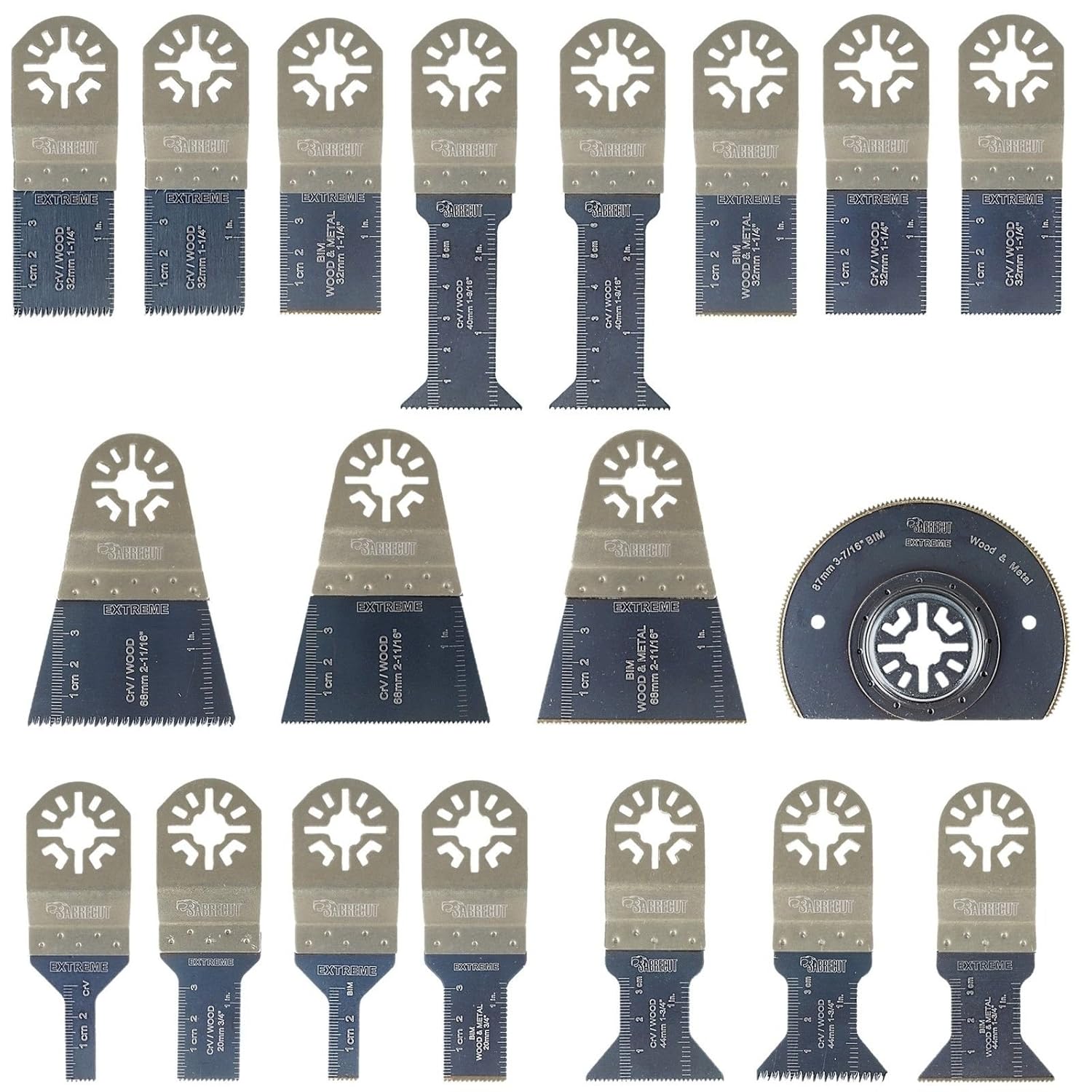 19 x SabreCut BB_PRK19 Mix Blades Case Set Compatible with Bosch Fein (Non-StarLock) Makita Milwaukee Einhell Ergotools Hitachi Parkside Ryobi Worx Workzone Multitool Multi Tool Accessories - Image 3