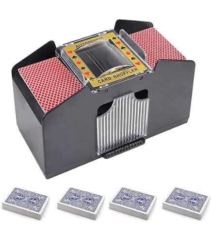 Rareidel Mélangeur De Cartes Automatique – 6 Jeux – Piles C – Casino UNO Blackjack – Portable