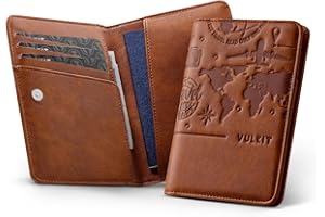 VULKIT Passport Holder with Magnetic Closure RFID Blocking Travel Wallet Passport Book Cover Boarding Pass Holder Travel Esse