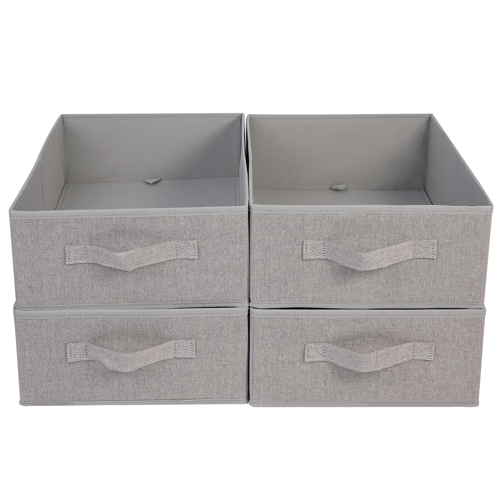 JAKAGO Wardrobe Storage Boxes 4 Pack,Foldable Superior Clothes Drawer Organisers 39 x 29 x 14 cm, Storage Boxes for Clothes Shirts Pants Towels Toys（Grey）