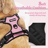 rabbitgoo Dog Harness Large No Pull Reflective Pink Adjustable Vest view 3