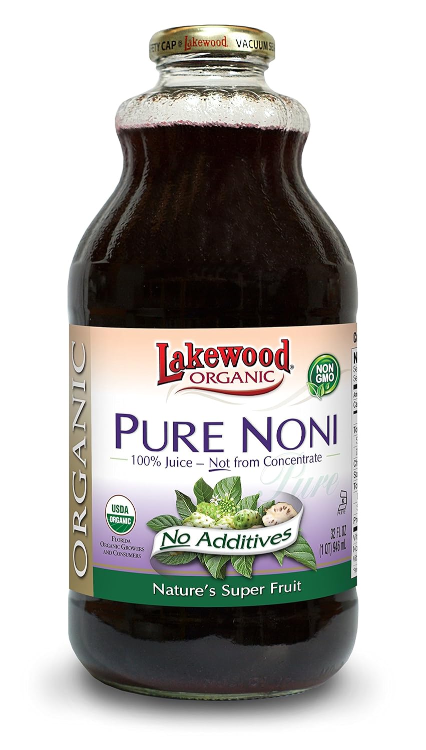 Lakewood Organic PURE Noni Juice, 32Ounce Bottles (Pack