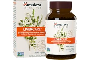 Himalaya LiverCare, 90 Day Supply - Herbal Liver Support Promoting Waste Elimination, Liver Cleanse, Detox, and Bile Production - Vegan, Non-GMO, Gluten Free, 375 mg, 180 Capsules