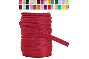 Mandala Crafts Maroon Maxi Piping Bias Tape with Welting Cord - 1/2 Inch Upholstery Piping Trim for Sewing, Cushions, Slipcovers, and DIY Decor - 55 Yards Lip Cord Trim