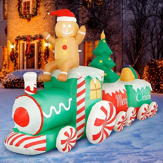 Amazon Com Holidayana 10 Ft Inflatable Christmas Train