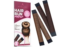 Women's Hair Bun Maker French Twist Hair Fold Wrap Snap by Andlane (1 Brown, 1 Dark Brown)