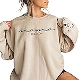 Personalized Mama Sweatshirt with Kids Names Custom Mom Sweatshirts for Women Mommy to Be Sweater Est 2026