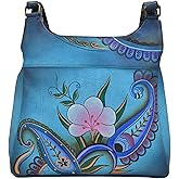 Anna by Anuschka Hand-Painted Original Artwork, Genuine Leather - Triple Compartment Satchel