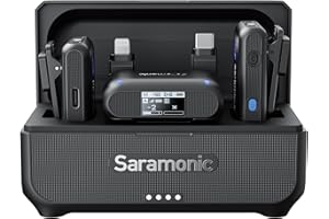 Saramonic BLINK500B2+ Wireless Lavalier Microphone for iPhone Android Type-C Smartphone Camera, 492ft Range, 20h Battery Life, Clip on Wireless Lapel Mic for Live Streaming Video Conference Recording