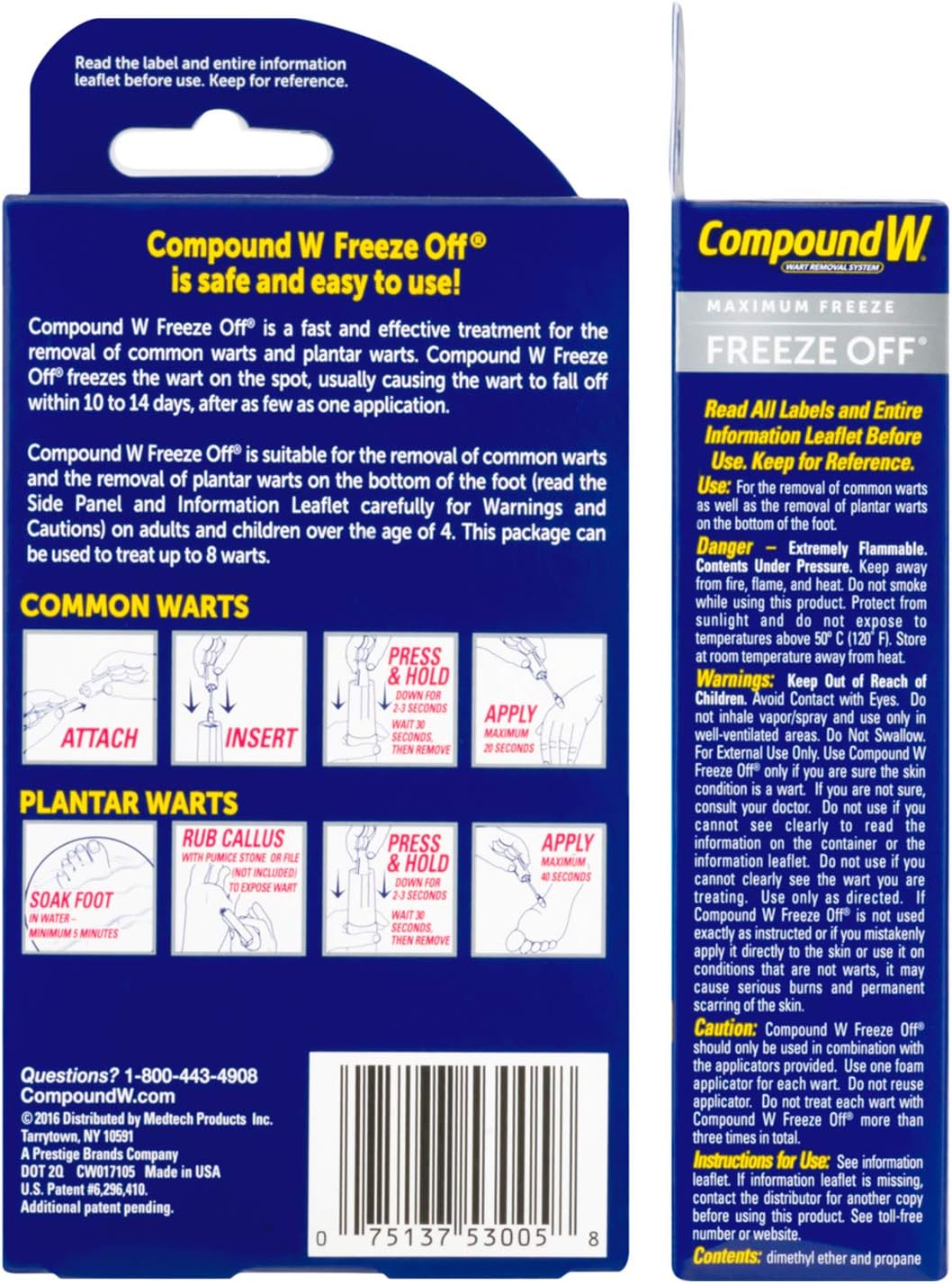 Compound W Freeze Off | Wart Removal | 8 Applications: Health & Personal Care