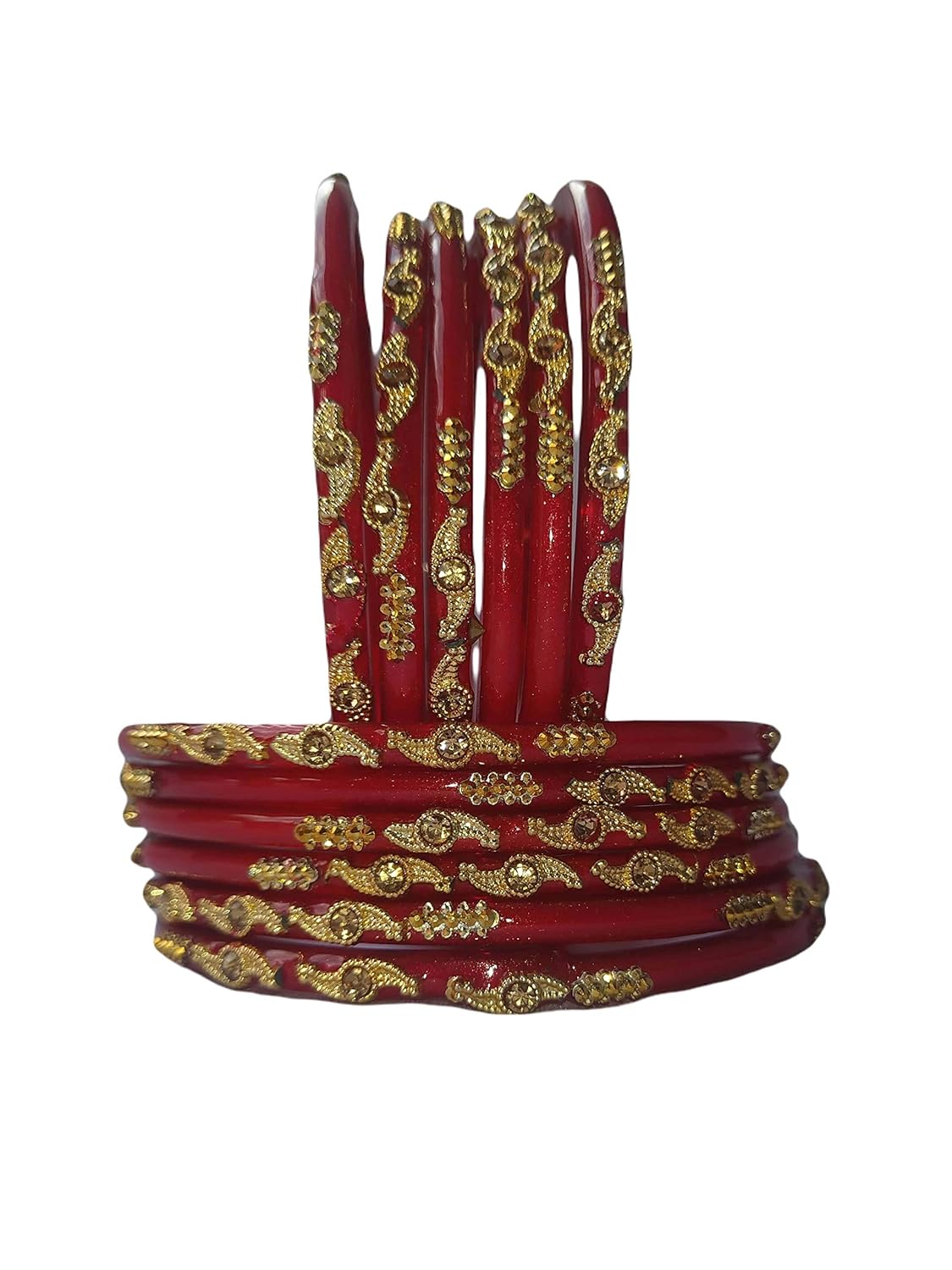 Buy Zahra�s Designer Blood Red Glass Bangles for Party