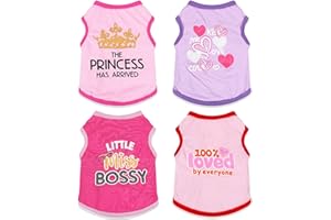 GENERIC 4 Pieces Chihuahua Clothes Cute Dog Clothes for Small Dogs Girl Puppy Shirt Yorkie Clothes Soft Pink Extra Small Dog Pet Clothing Comfortable XXS