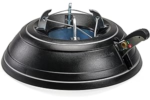 Krinner - Tree Genie Vario - Single Cable Operation, Foot Press Easy Setup, Up to 8 Feet Live Trees - Christmas Tree Stand, Black