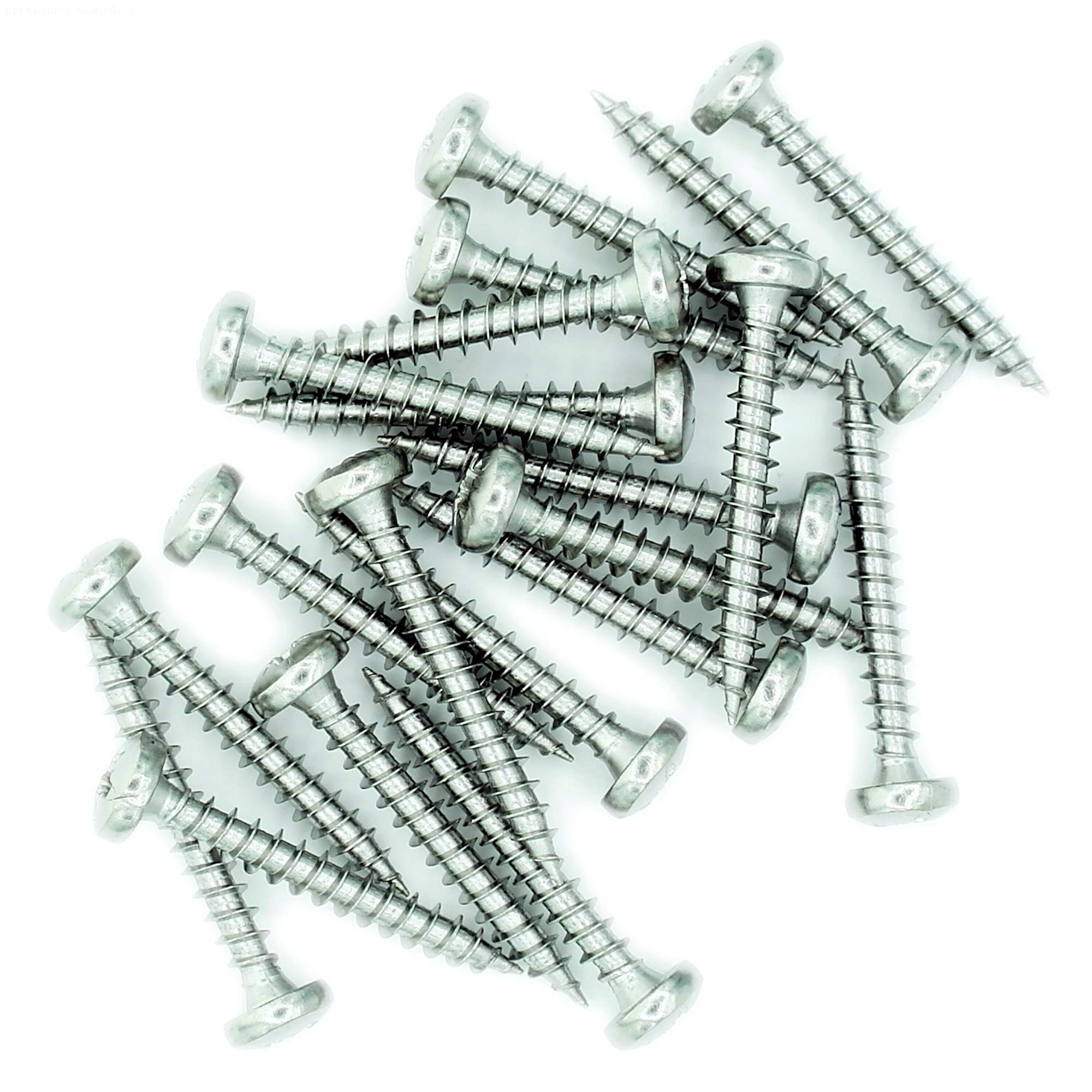 No.6 x 0.65 (4mm x 16mm) Pozi Pan Chipboard Screw - Stainless Steel (A2) (Pack of 20)