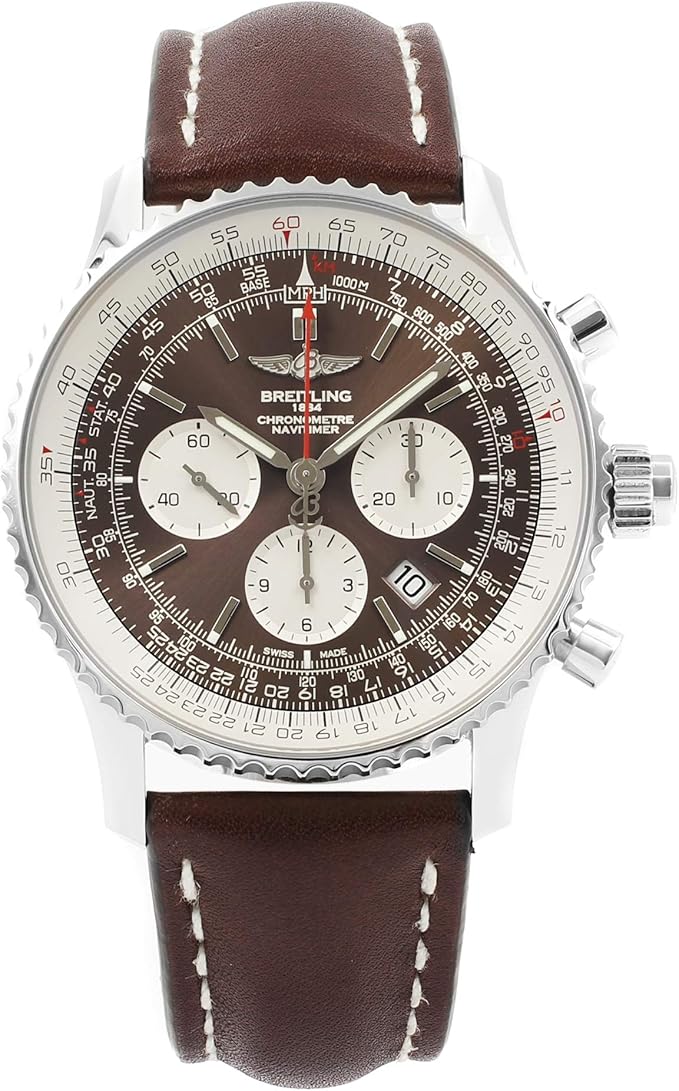 Breitling Navitimer 1 Rattrapante 45 Brown Dial Mens Watch AB031021