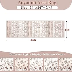 Runner Rug 2x7 Boho Geometric Area Rug: Washable