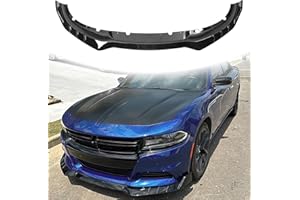 KETAI Front Lip Compatible with 2015-2023 Dodge Charger Speed Style Front Bumper Lip Spoiler ABS Air Chin Body Kit AMPP Splitter 3 Stage Design (Gloss Black)