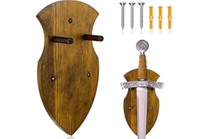 Queekay Wooden Sword Wall Mount Plaque Hanger for Katana Sword Display Stand for Wall Display Plaque with Hardware(Bright Brown,Stylish)