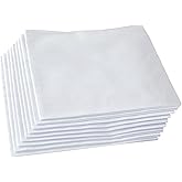 RDS HANKYTEX Men's Handkerchiefs,100% Soft Cotton,White Hankie Pack of 12 Pieces