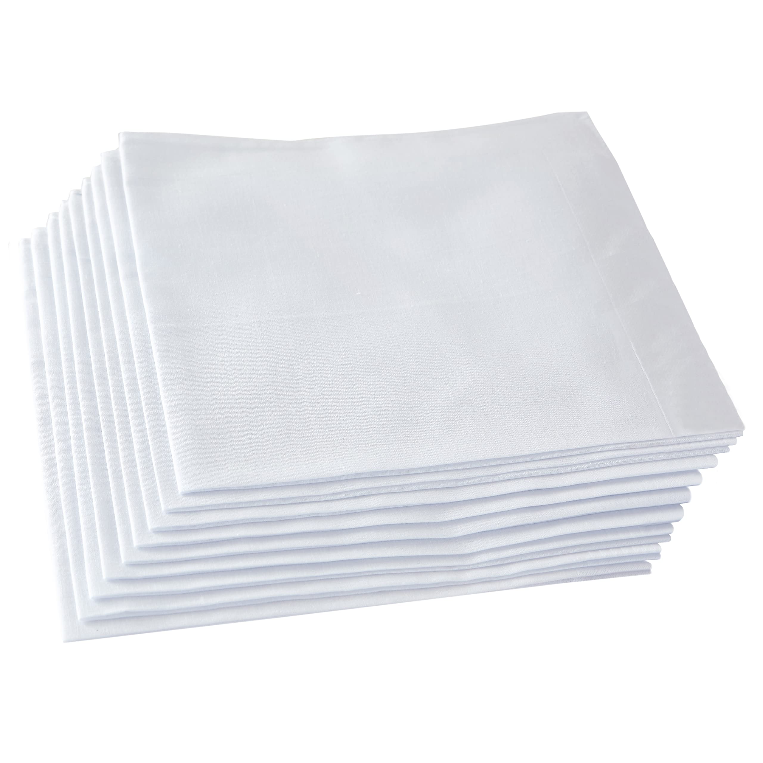 Photo 1 of RDS HANKYTEX Men's Handkerchiefs,100% Soft Cotton,White Hankie Pack of 12 Pieces