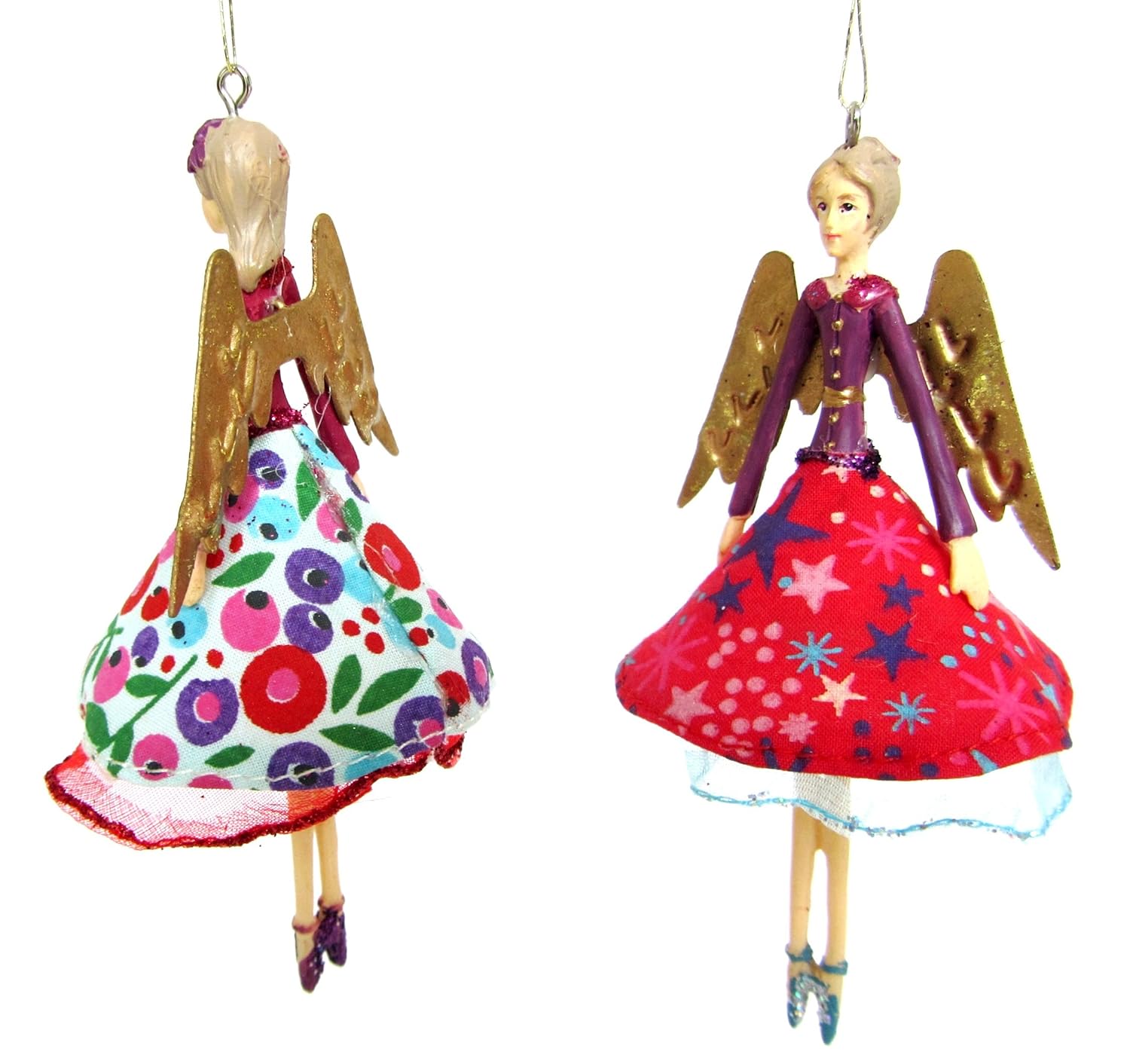 Gisela Graham Christmas Sugar Plum Fairy / Angel Tree Decoration  Set