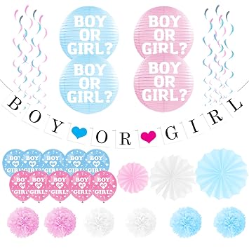 Gender Reveal Party Pack Baby Shower Decorations Boy Or Girl