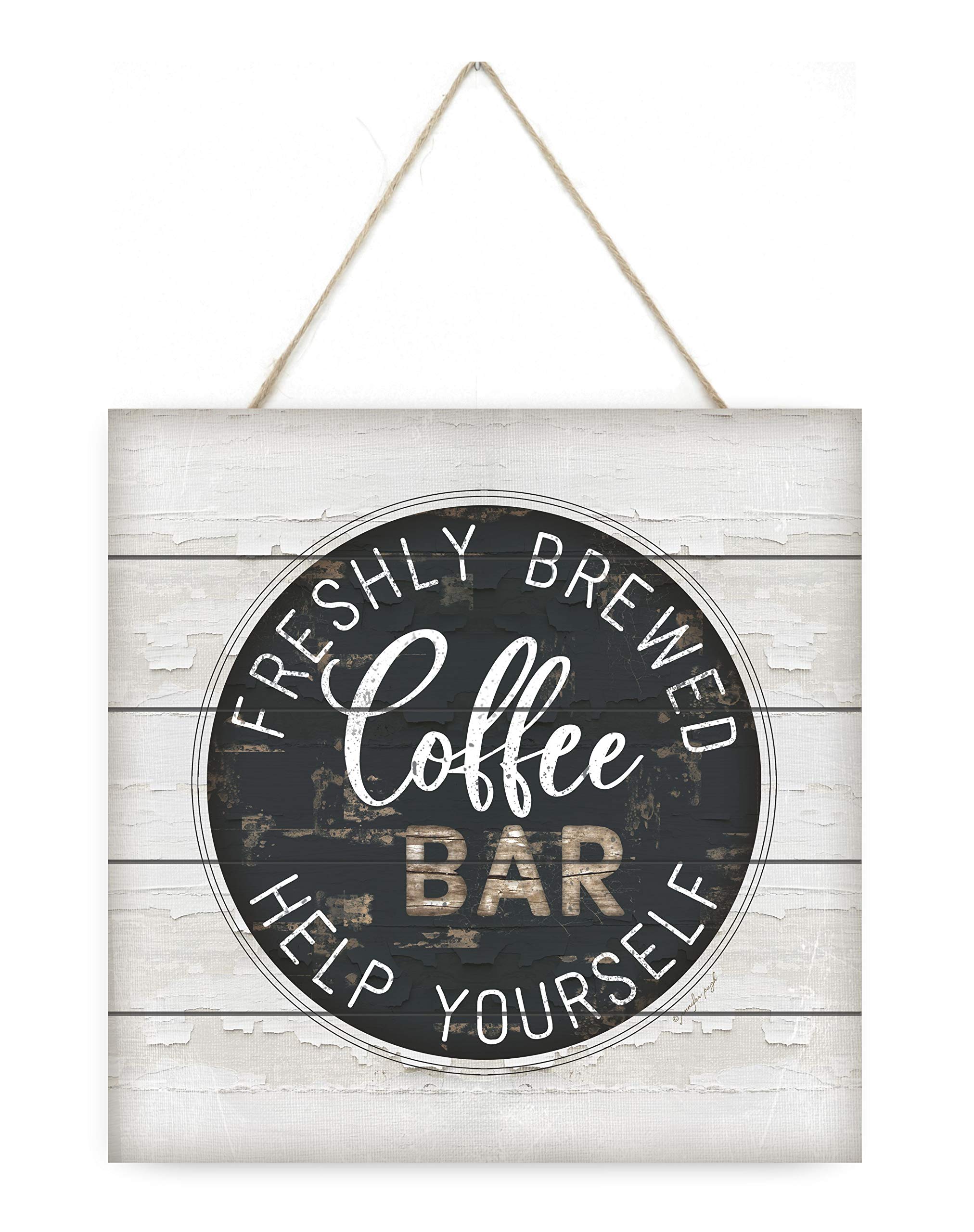 MRC Wood Products Coffee Bar Wooden Plank Sign 7.5x7.5