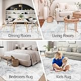 Homcomodar Grey Rug 200x300cm Non-Slip Washable Abstract Living Room view 3