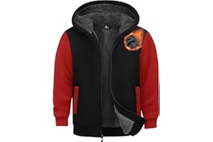 Ceoutdoor boys Fleece Jacket Zip Up hoodie Kids Winter Coats Warm Soft Sherpa Lined Hoodie Outerwear Teens 6-15