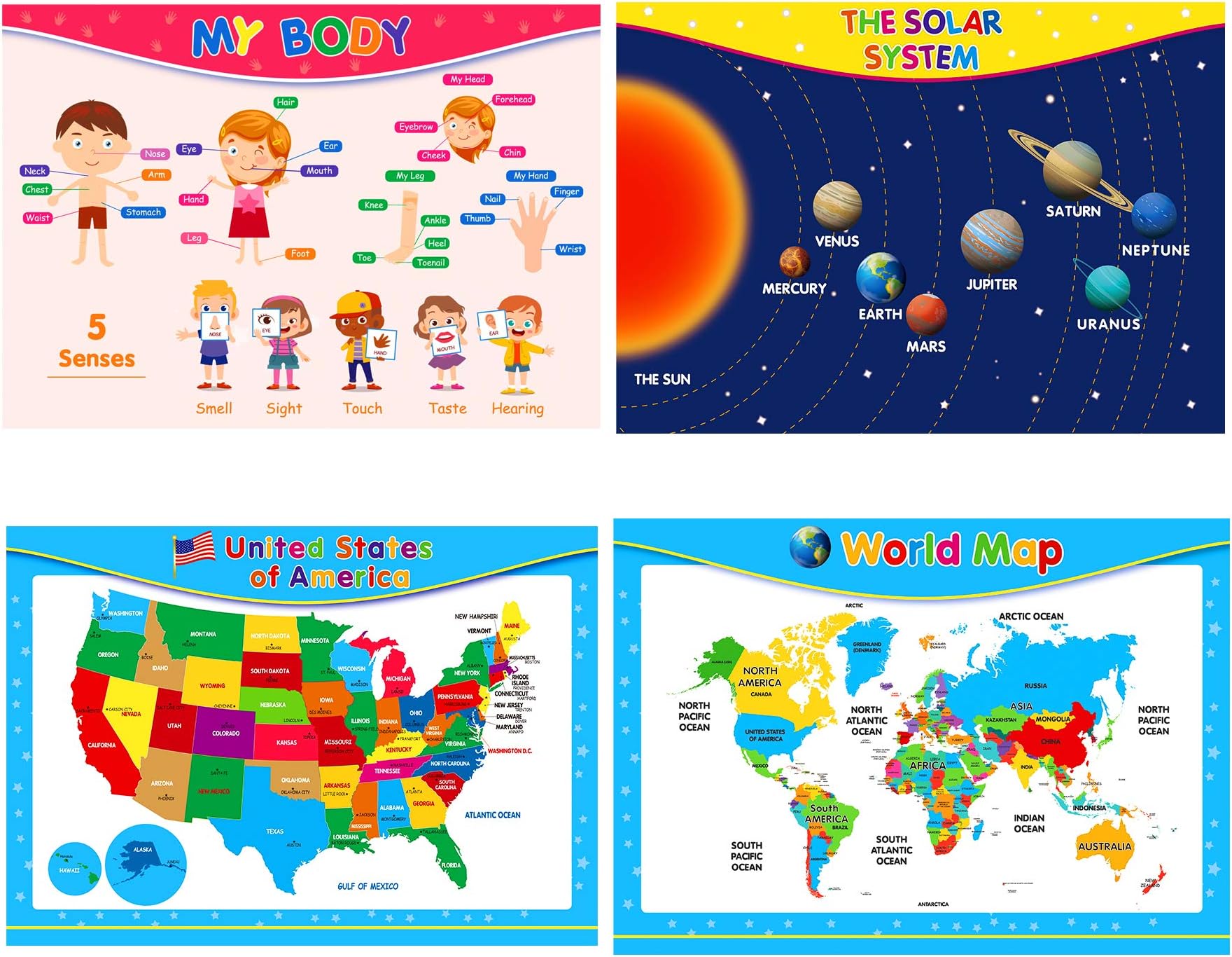 Everjetting 4 Pack Extra Large Educational Poster 17 X 24 | Desertcart ...