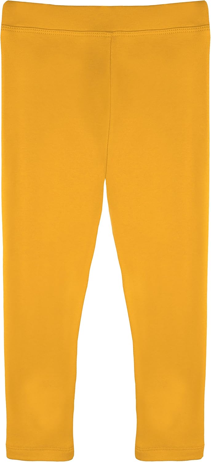 Lilax Girls' Basic Solid Full Length Cotton Soft Leggings: Clothing