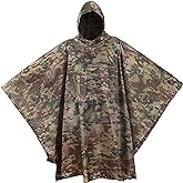 USGI Industries Military Style Poncho Multi Use Rip Stop Camouflage Rain Poncho