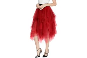 Urban CoCo Women's Sheer Tutu Skirt Tulle Mesh Layered Midi Skirt