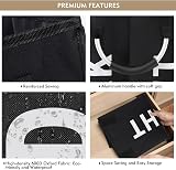 DOKEHOM 80L Large Collapsible Laundry Basket Two Sections Black view 4