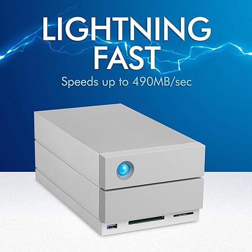 LaCie 2big Dock RAID 8TB External RAID Hard Drive HDD with SD Card