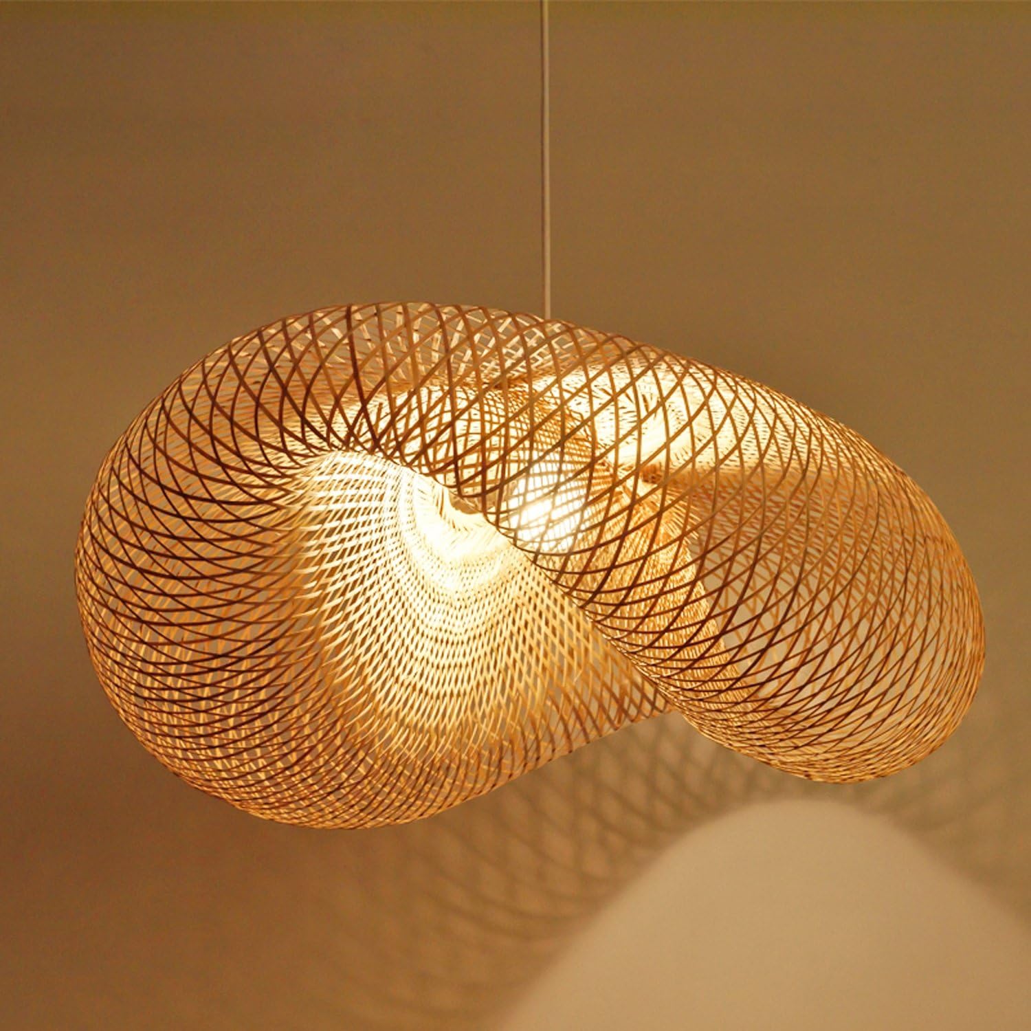 Waineg Nordic Designer Bamboo Weaving Lamp Cage Pendant Lamp Creative Rattan， The Bird's Nest Chandelier ，E27 Bar Cafe Bamboo Weaving Lights 110v 20v Diameter 5018cm