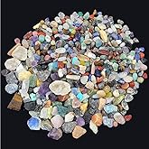 450 Pieces Rocks Collections for Kids, 40+ Kinds Gemstones and Crystals Set, Rocks and Minerals Science Kit Include 1.5lb Tumbled Chips Crystals and 1lb Tiny Rough Stones